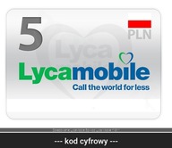 Doładowanie LycaMobile 5zł kod Lyca Mobile *131*