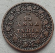 INDIE BRYTYJSKIE - 1/12 Anna - 1932 - George V