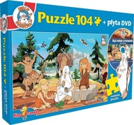 PUZZLE 104 BYŁ SOBIE CZŁOWIEK PREHISTORIA + PŁYTA DVD PRACA ZBIOROWA