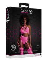 Top i pończochy - Two Piece with Crop Top and Stockings - Pink - XS/XL Ouch