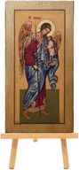 MAJK Ręcznie wykonana ikona religijna ARCHANIOŁ RAFAEL 9 x 17 cm Mała