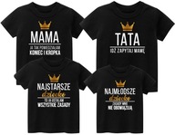 Zestaw 4 koszulek dla rodziny Mama Tata Syn Córka