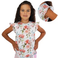 Blúzka dievčenské tričko veľ.122 s kvetmi w422
