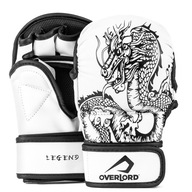 Rękawice MMA SPARINGOWE treningowe chwytne Overlord Legend Białe M