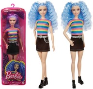 Bábika Barbie s modrými vlasmi Fashionistas