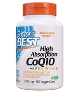 DOCTOR'S BEST Koenzým Q10 200 mg a Piperín BioPerine - Vegan (180 kaps.)