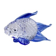 Z číreho skla figúrka zlatej rybky Craft Decor Socha zvieraťa Malá ručne vyrobená modrá