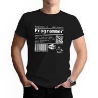 Férfi póló PROGRAMOZÓI CÍMKE Informatikus Minta Fekete S-es méret