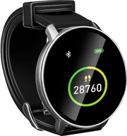 Smartwatch opaska zegarek monitorujący czarny okrągły damski męski UMBRO