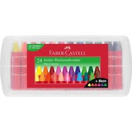 Kredki Woskowe Trójkątne Faber - Castell 24 Kolory W Tym 6 Kolorów Neonowyc