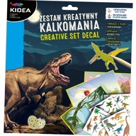 ZESTAW KREATYWNY - KALKOMANIA KIDEA DINOZAURY