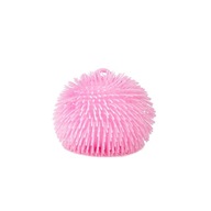 Lopta s gumovými vlasmi SENZORICKÁ 22cm stláčacia hračka strečový pastel Ružová
