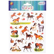 Detské papierové samolepky mix kone kôň koníky zvieratá