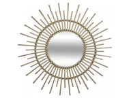 Nástenné zrkadlo v pletenom ráme, okrúhle, priemer 76 cm