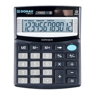 Kalkulator biurowy donau tech, 12-cyfr. wyświetlacz, wym. 122x100x32 mm, cz
