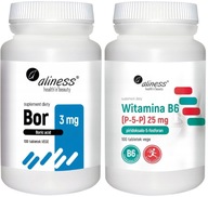 Sada Bor 3 mg (kyselina boritá) + Vitamín B6 (P-5-P) 100 tabliet Silné svaly