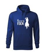 Bluza z kapturem dziecięca D86 BORN TO RIDE niebieska rozm 110