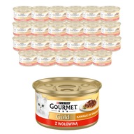 ZESTAW 24X PURINA GOURMET GOLD SAUCE DELIGHTS Z WOŁOWINĄ KARMA MOKRA 85G