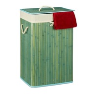 Prostokątny duży kosz - pojemnika na pranie - bieliznę bambusowy , składany