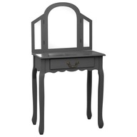 Toaletný stolík so stoličkou, sivý, 65x36x128 cm, drevo