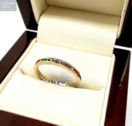 Złoty pierścionek obrączka kolorowe cyrkonie złoto p. 585 roz.16 1,86g