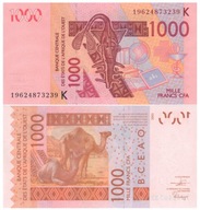 CFA SENEGAL 1000 FRANKÓW 2019 P-719K UNC