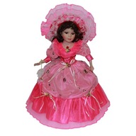 16-calowa elegancka lalka porcelanowa ze stojakiem, dama i kobieta