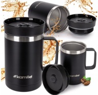 KUBEK TERMICZNY STALOWY Z UCHWYTEM TERMOS KAWA 360 ml