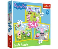 Puzzle 3w1 Wesoły dzień Peppy TREFL