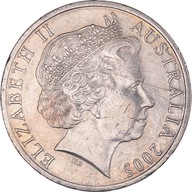 Moneta, Australia, Elizabeth II, 20 Cents, 2005, R