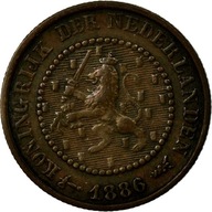 Moneta, Holandia, William III, 1/2 Cent, 1886, EF(