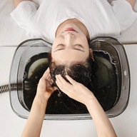Umývadlo na vlasy, misky na umývanie šampónov s hladkým okrajom vo vysokej sivej farbe