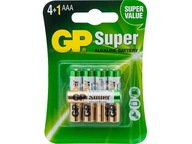 Bateria 4 +1 Alkaline AAA 1.5 LR3 GP SUPER blister