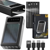 POWERBANK SOLARNY 20000 MAH KABEL ŁADOWANIE