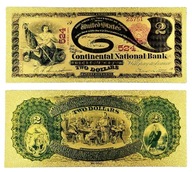 Pozłacany Banknot Kolekcjonerski 2 Dollars 1875