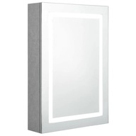vidaXL Kúpeľňová skrinka so zrkadlom a LED, sivá betónová, 50x13x70 cm