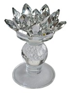 Świecznik kryształowy Lotos z kulką na tealighty 13,5x11cm