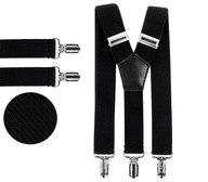 SZELKI do spodni MĘSKIE Y 2,5 cm czarne długie 120 cm mocne eleganckie PL