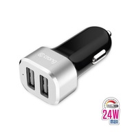 Ładowarka Samochodowa 2x USB 2.4A Crong Power Car Charger 24 W Czarny