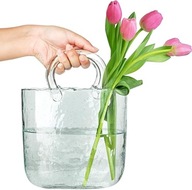 Unikátna sklenená váza v tvare kabelky