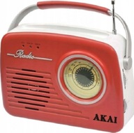 Minirádio Akai APR-11R AM FM 11W AUX červená