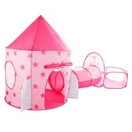Detský domček na hranie Puzdro Hradný stan Preliezací tunel Starry Sky Pink
