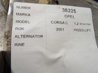 Opel Corsa C alternator 1,2B 0124225018 24437119