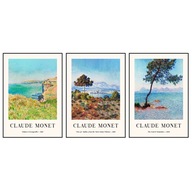 Zestaw 3 plakatów 29,7x21 A4 Claude Monet reprodukcja malowany sztuka BOHO