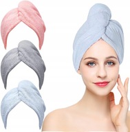 3-balenie uterák na vlasy z mikrovlákna Wrap Turban