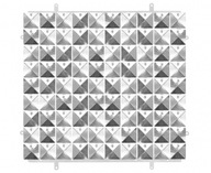 Panel Dekoracyjny Srebrny 3D Przezroczyste Tło 30 x 30 cm 100 kwadratów