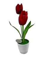 umelé tulipány červené črepníky v kvetináči