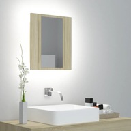 Kúpeľňová skrinka so zrkadlom a LED dub sonoma 40x12x45 cm