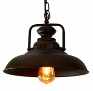 Lampa wisząca Retro Edison Loft E27 Czarna na łańcuchu nad stół do kuchni