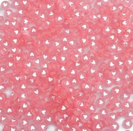 Korálky na náramky srdce ružové 100ks DIY
